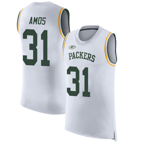 Green Bay Packers Limited White Men #31 Amos Adrian Jersey Nike NFL Rush Player Name And Number Tank Top->nfl t-shirts->Sports Accessory